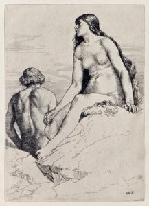 ジョン・ミルトン（1608-1674）が亡くなった楽園からのアダムとイブの幸せな状態ウィリアム・ストラン（1859-1921）が描いた12のイラストのシリーズ 作： William Strang